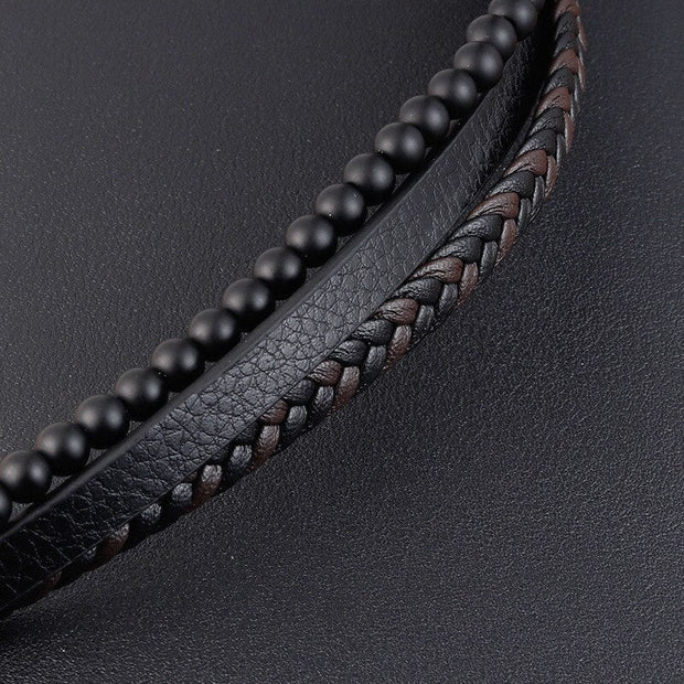 Multi Layer Leather Bracelet For Men - thesmartshope