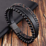 Multi Layer Leather Bracelet For Men - thesmartshope