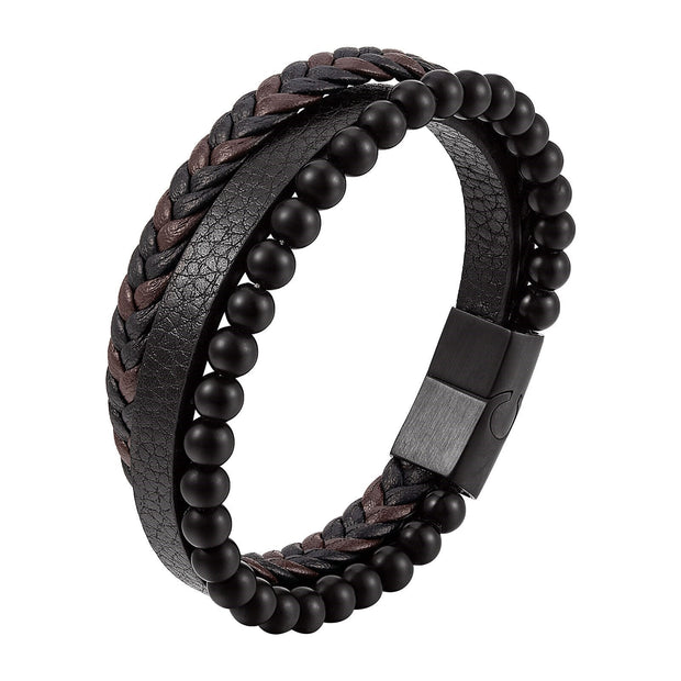 Multi Layer Leather Bracelet For Men - thesmartshope